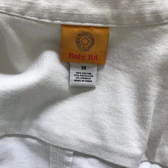 Ruby Rd. White Ruffle-Trim Blazer - Picture 4 of 5